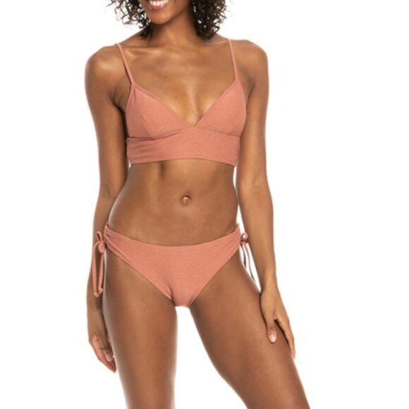 Roxy Coconut Crew Hipster Bikini Bottoms L | NWT | Recycled Lurex Shine - Picture 1 of 4